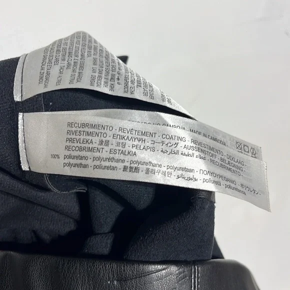 ZARA Black Faux Leather Leggings Size Large - Picture 9 of 9